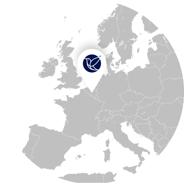 Belgium map with Colibir in Brussels